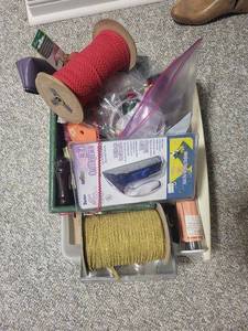lot 242U image: Mixed Crafting Supplies & Lamp Bundle