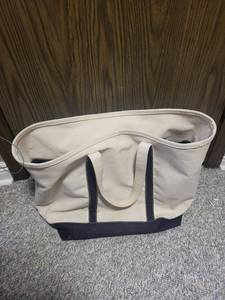 lot 245U image: Lands End Canvas Tote Bag with Navy Accents