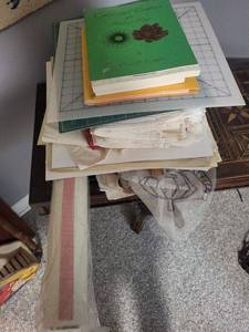 lot 252U image: Crafting and Sewing Supplies with Books and Fabrics