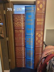 lot 254U image: Set of 3 Decorative Book Spine Door Panels 7ft x 3ft
