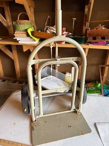 lot 25G image: Vintage Foldable Metal Hand Truck Dolly with Wheels