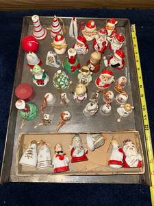lot 96U image: Vintage Ceramic Christmas Ornaments Lot - Santa Claus & Holiday Theme