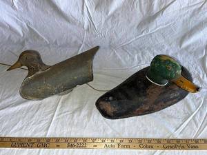 lot 70G image: Pair of Vintage Duck Decoys - Rustic Hunting Collectibles
