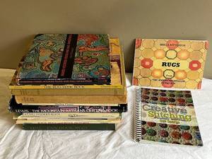 lot 206U image: Lot of Textile Arts Books Rug Hooking & Creative Stitching Guides