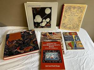 lot 207U image: Collection of 6 Books on Hooked and Sewn Rugs Design and History