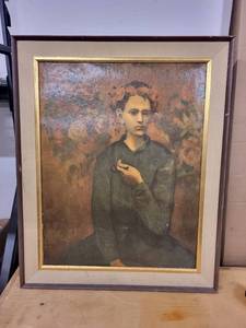 lot 10G image: Vintage Framed Portrait of a Young Woman