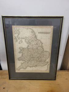 lot 11G image: Framed Antique Map of England and Wales