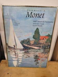 lot 12G image: Framed Hommage  Monet Poster from 1980 Exhibition at Grand Palais