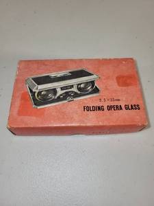 lot 21H image: Vintage Optex Japan Folding Opera Glass 2.5x25mm with Original Box