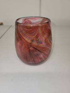 lot 28H image: Handblown Art Glass Tumbler by Kirkwood Signed