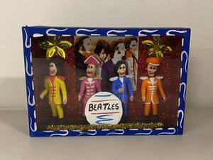 lot 2SP image: Beatles Dia de los Muertos Skeleton Diorama Box from Galeria Indigena