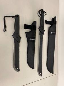 lot 7BC image: Gerber Machete Set with Nylon Sheaths - Heavy Duty Outdoor Tools