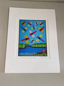 lot 13SP image: Magical Dragonflies Fine Art Poster by Holly Sue Foss with Matting