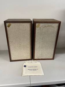 lot 26SP image: Vintage AR Loudspeakers with Original Manual - Mid-Century Design, Pair