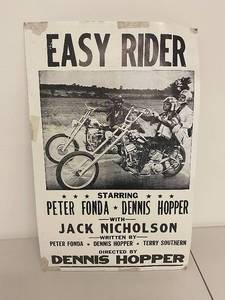 Vintage Easy Rider Movie Poster Starring Peter Fonda & Dennis Hopper