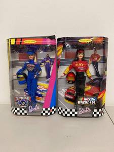 lot 27K image: Collector Edition NASCAR Barbie Dolls 50th Anniversary & Official #94 Set