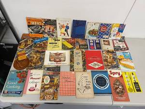lot 32K image: Vintage Collection of 30 Cookbooks Featuring Classic Recipes and Cooking Guides