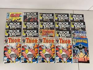 lot 35R image: Vintage Marvel Comics Lot Moon Knight, Thor, Fantastic Four & More