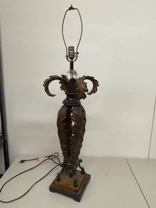 lot 50K image: Vintage Ornate Leaf Design Table Lamp with Intricate Detailing