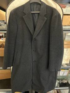 lot 59K image: Nautica Mens Grey Wool Blend Coat Size 46R Classic Style Outerwear