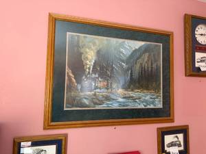 lot 82 image: David Souvenir Framed Train Artwork Print, 38x28 Inches