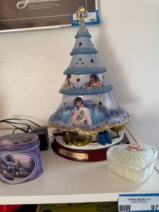 lot 108 image: Elvis Presley Blue Christmas Illuminated Musical Tree Sculpture