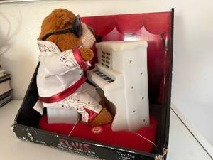 lot 112 image: Elvis Musical Animated Bear at Piano with Original Box