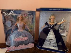 lot 142 image: Set of 2 Collectible Barbie Dolls Swan Lake Odette and Millennium Princess
