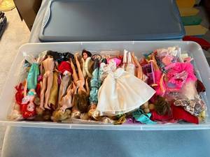 lot 178 image: Large Barbie Doll and Accessory Collection in Storage Bin