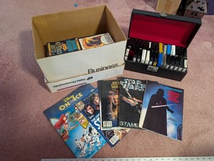 lot 222 image: Vintage Books, Star Wars Collectibles, and 8-Track Tape Lot