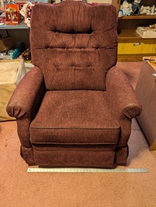 lot 228 image: Upholstered Recliner Armchair with Wooden Lever