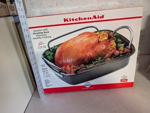 lot 271 image: KitchenAid Roaster with Floating Rack 12x15 Inch Holds Up to 25 lbs