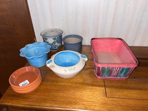 lot 208 image: Assorted Ceramic and Clay Planters and Bowls Collection