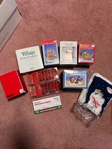 lot 263 image: Large Collection of Christmas Village Houses, Accessories, and Miniature Lights