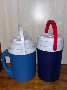 lot 268 image: Set of 2 Rubbermaid Insulated Water Jugs with Handles