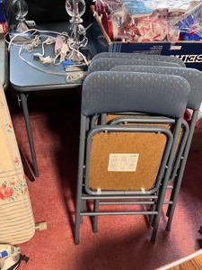 lot 276 image: Folding Card Table with 4 Padded Chairs