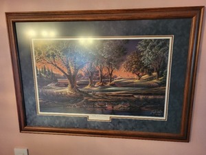 lot 6 image: Framed Terry Redlin Print Spring on the Greens 2001