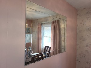 lot 69 image: Large Rectangular Wall Mirror with Beveled Edges