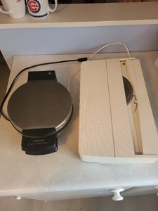 lot 37 image: Black & Decker Belgian Waffle Maker and Rival Food Slicer Bundle