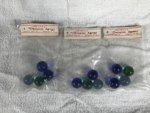 lot 203 image: Lot of 3 Bags of Collectible Champion Agate Shooter Marbles
