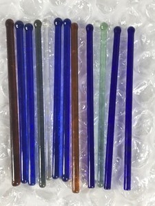 lot 228 image: Lot of 12 Vintage Glass Swizzle Sticks Cocktail Stirrers