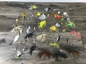 lot 245 image: Large Lot of Spinner Bait Fishing Lures and More