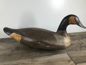 lot 282 image: Collectible Canadian Goose Decoy Hand Carved by Madison Mitchell
