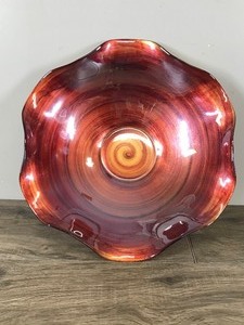 lot 293 image: Red and Gold Swirl Bowl