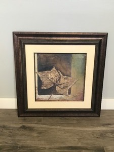 lot 314 image: Patricia Pinta Golden Leaves Framed Wall Hanging Art PPrint