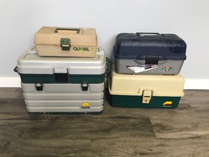 lot 373 image: Lot of 4 Fishing Tackle Boxes