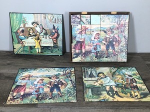 lot 394 image: Vintage Childrens Storybook Blocks In Original Box, Collectable, Country Living, Cottage Decor, Farmhouse Decor