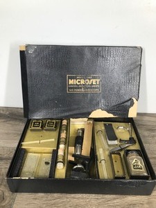 lot 399 image: 1900s Microset Science Kit Model 2 MX w125 Power Microscope