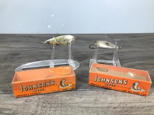lot 196 image: 2 - Collectible Johnsons Silver Minnow Fishing Lure Spoon in Boxes