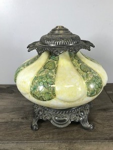 lot 181 image: Vintage Glass Piece - Stand & Top  Not sure if its a light or what its supposed to be - no wire or hardware